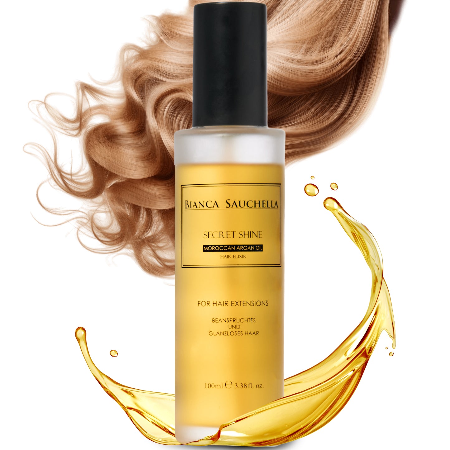 Moroccanoil Haaröl Flasche. Arganöl-basiertes Pflegeöl für glatte, geschmeidige und glänzende Haare. Ideal zur Haarpflege, Feuchtigkeitsspende und gegen Frizz. Perfekt für trockene, strapazierte oder geschädigte Haare.
