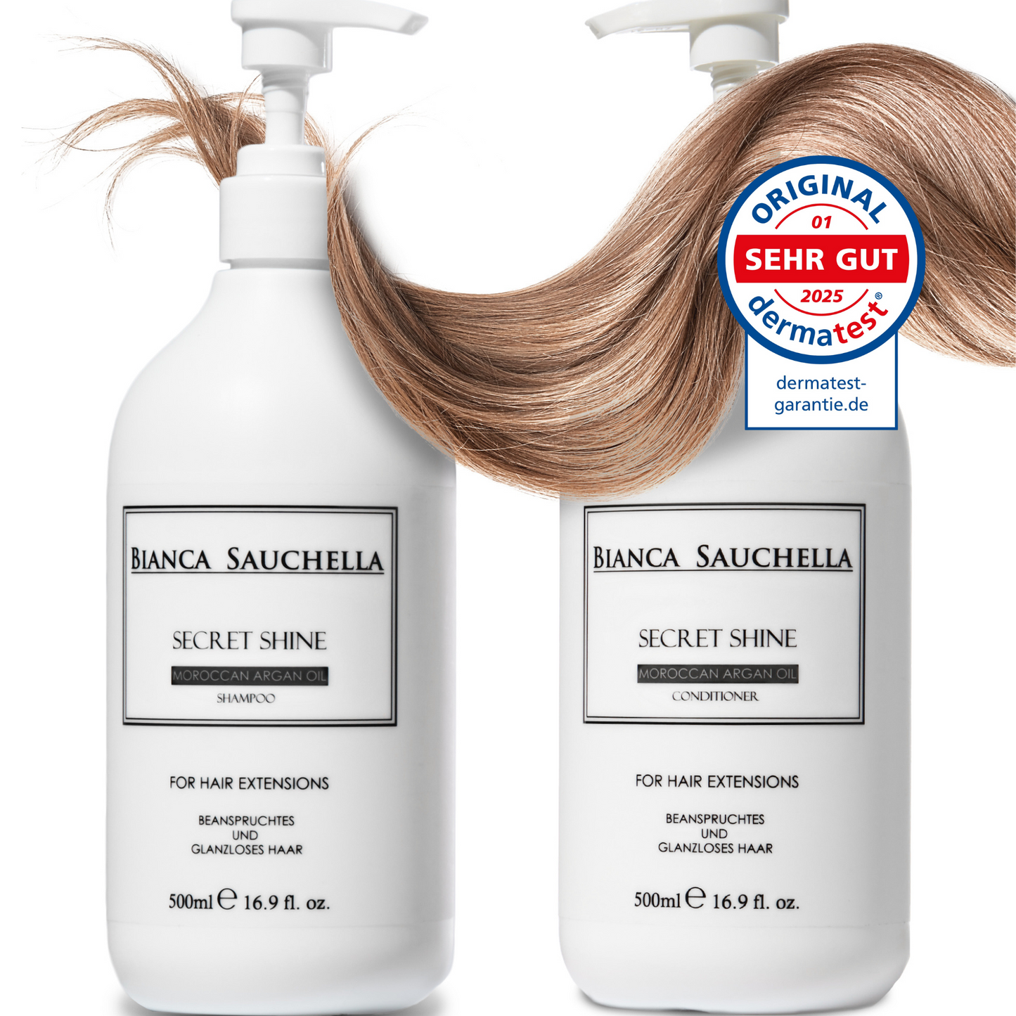 Bianca Sauchella Secret Shine Original Moroccan Argan Öl die Ultimative Pflege Set für alle Haartypen und Extensions